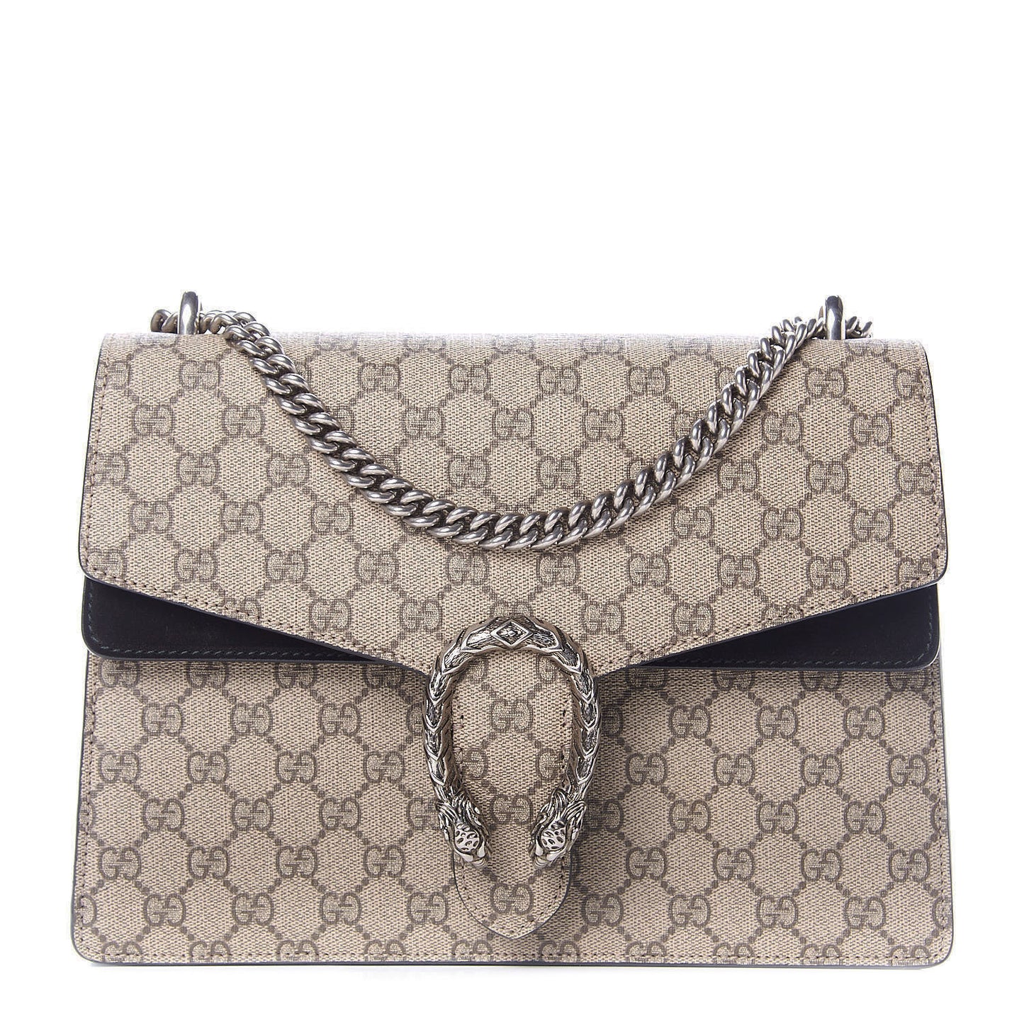 GG Supreme Monogram Medium Dionysus Shoulder Bag Black