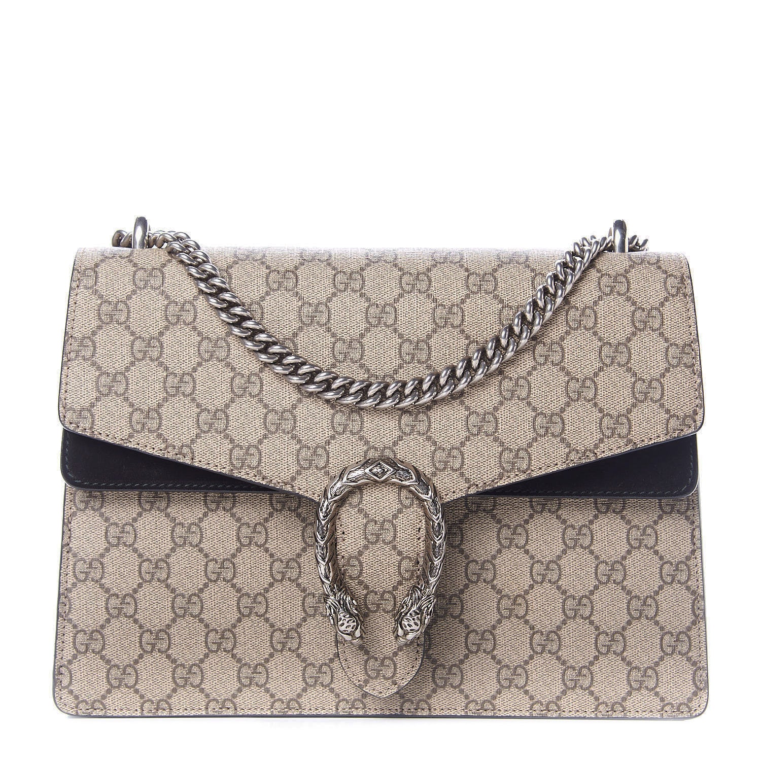 Gucci GG Supreme Monogram Medium Dionysus Shoulder Bag Black 1 of 9