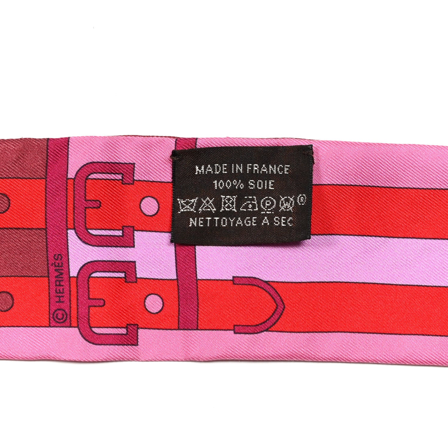 Hermes Silk Rocabar Twilly Rose Vif Bordeaux 4 of 4