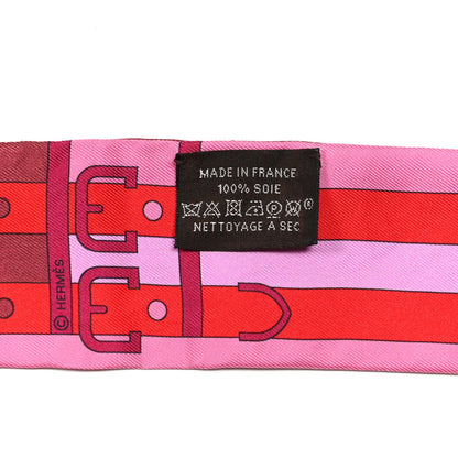 Hermes Silk Rocabar Twilly Rose Vif Bordeaux 4 of 4