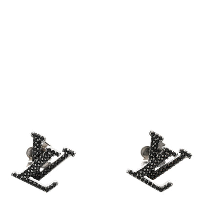 Louis Vuitton Metal Crystal LV Iconic Earrings Black Dore 1 of 6