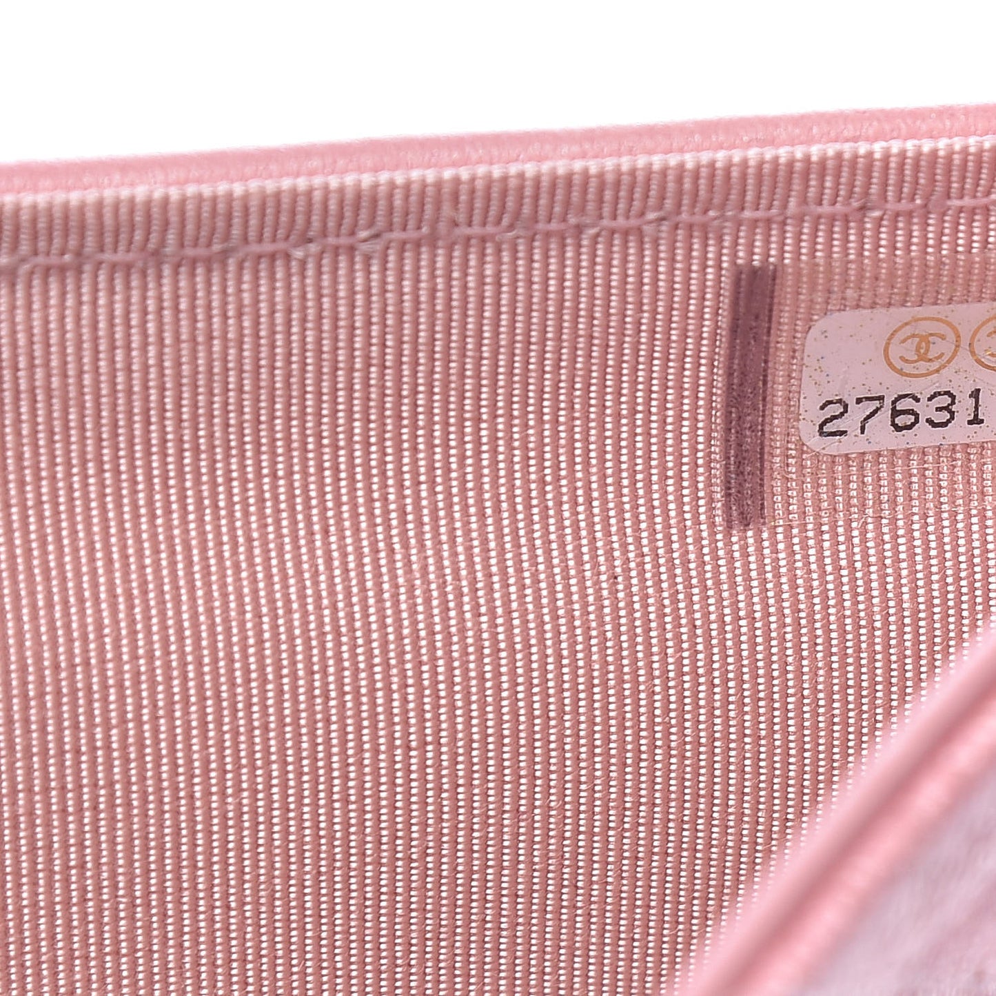 Iridescent Caviar Quilted Yen Wallet Rose Pink