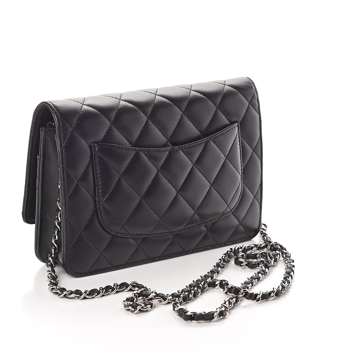 Chanel Lambskin Quilted Wallet On Chain WOC Black 3 of 10
