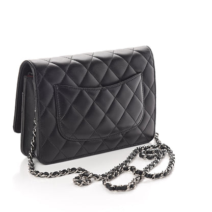 Chanel Lambskin Quilted Wallet On Chain WOC Black 3 of 10