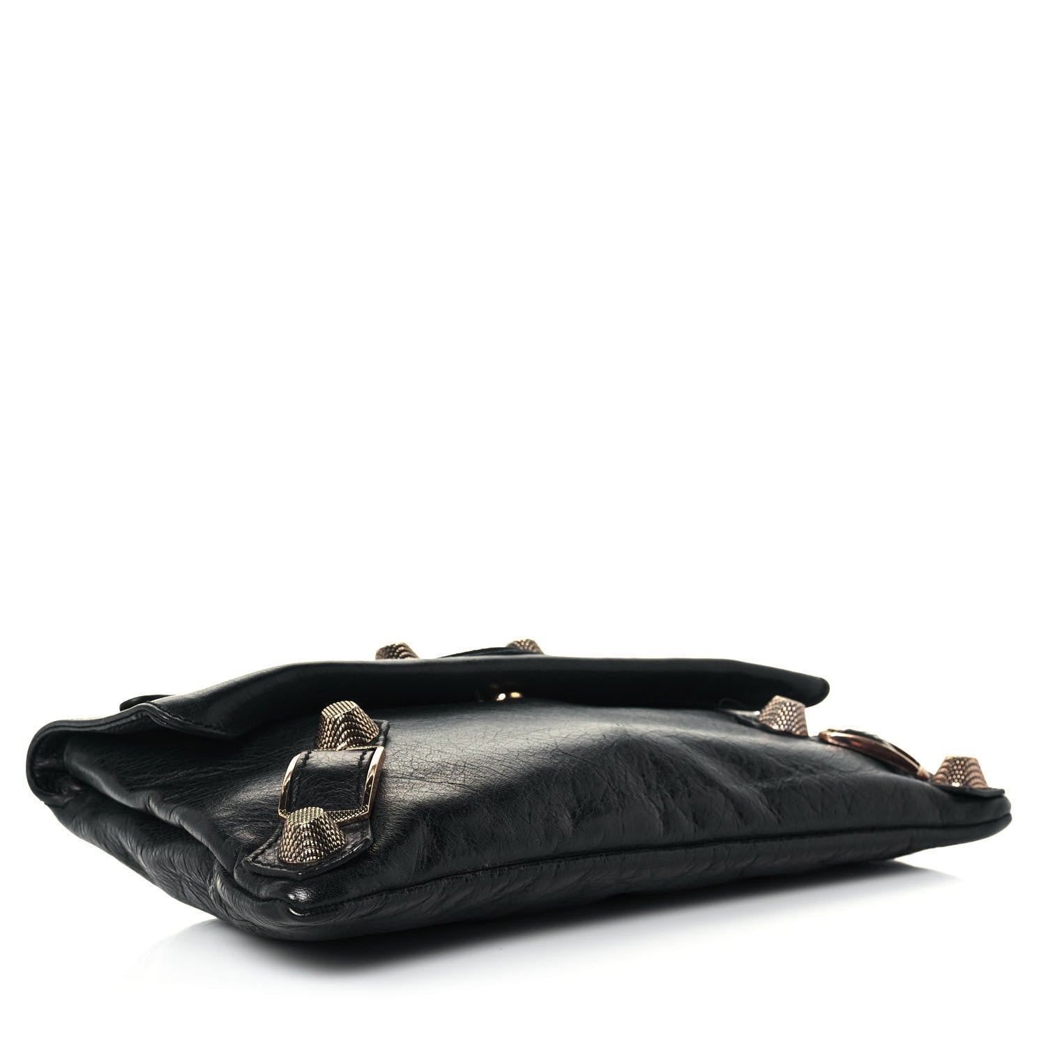 Balenciaga Agneau Giant 21 Rose Gold Hardware Envelope Clutch Black 4 of 14
