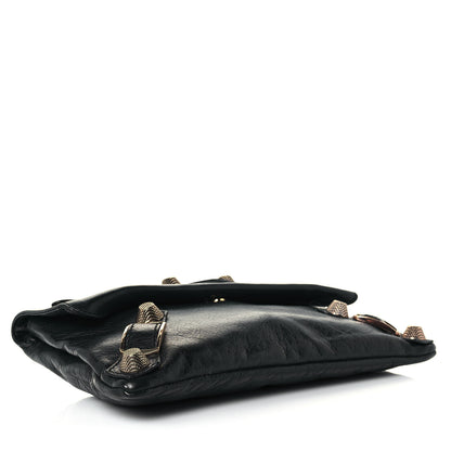 Balenciaga Agneau Giant 21 Rose Gold Hardware Envelope Clutch Black 4 of 14