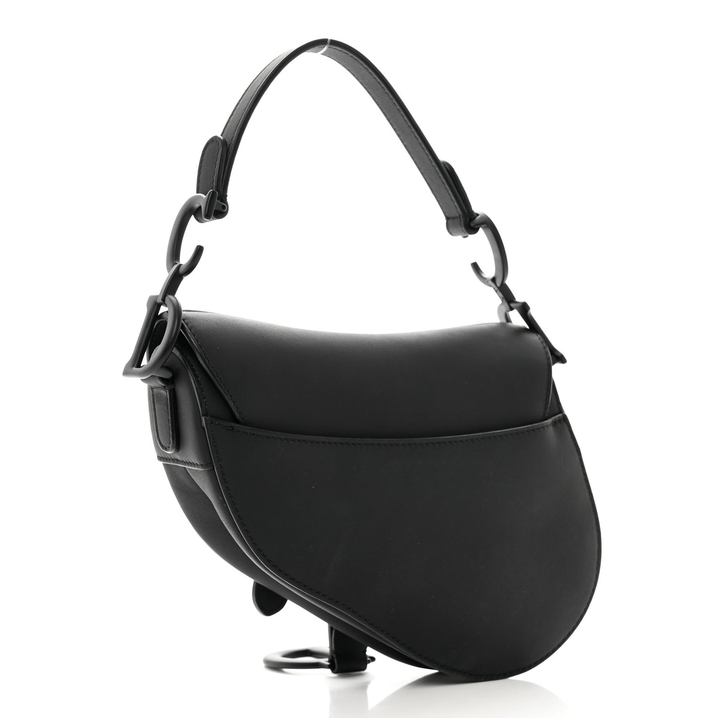 Ultra Matte Calfskin Mini Saddle Bag Black