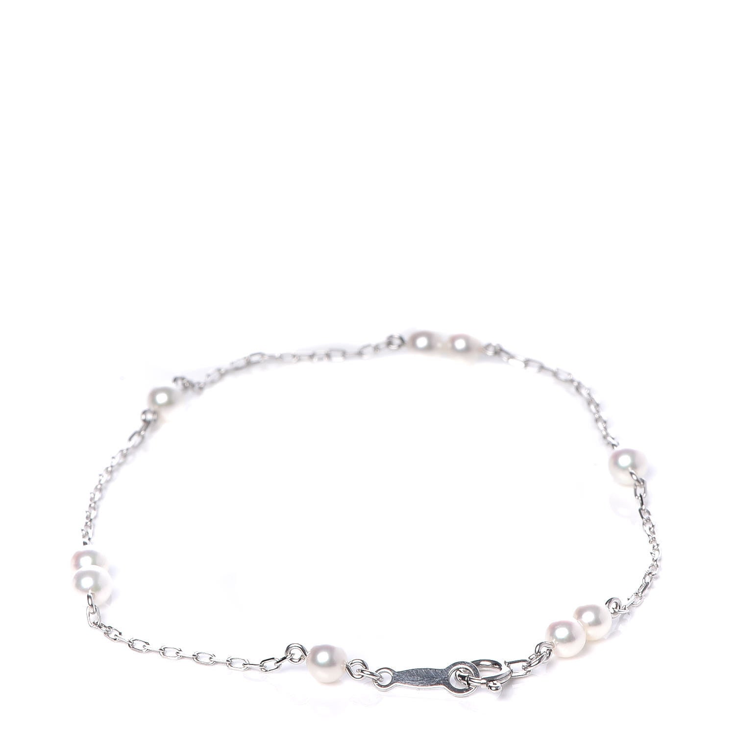 Mikimoto 18K White Gold Akoya Pearl 3.5-4mm Station Bracelet 3 of 4
