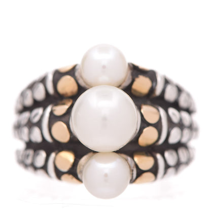 John Hardy Sterling Silver 18K Yellow Gold Pearl Dot Ring 54.14 7 1 of 5