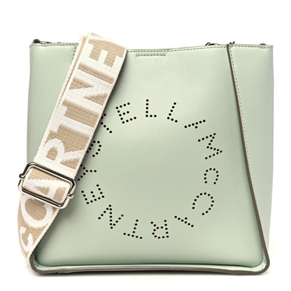 Stella McCartney Eco Alter Nappa Perforated Logo Mini Crossbody Sage Green 1 of 11