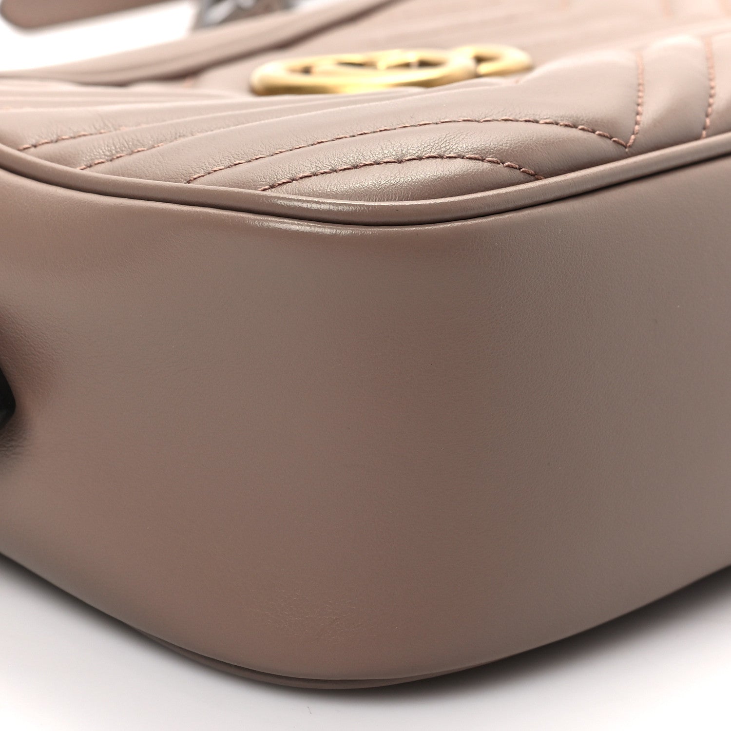 Gucci Calfskin Matelasse Small GG Marmont Chain Shoulder Bag Porcelain Rose 8 of 9