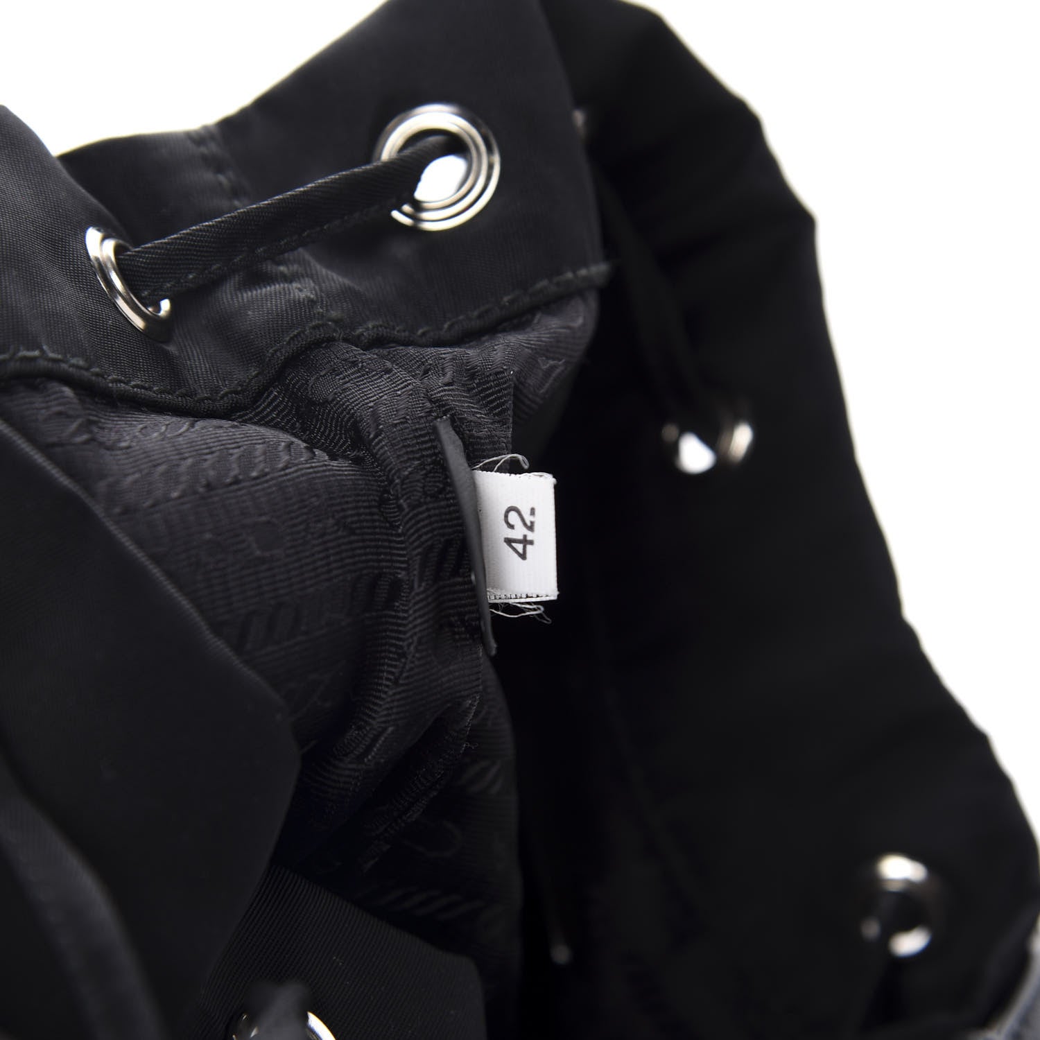 Prada Saffiano Tessuto Nylon Mini Bucket Crossbody Bag Black 10 of 11