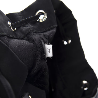 Prada Saffiano Tessuto Nylon Mini Bucket Crossbody Bag Black 10 of 11