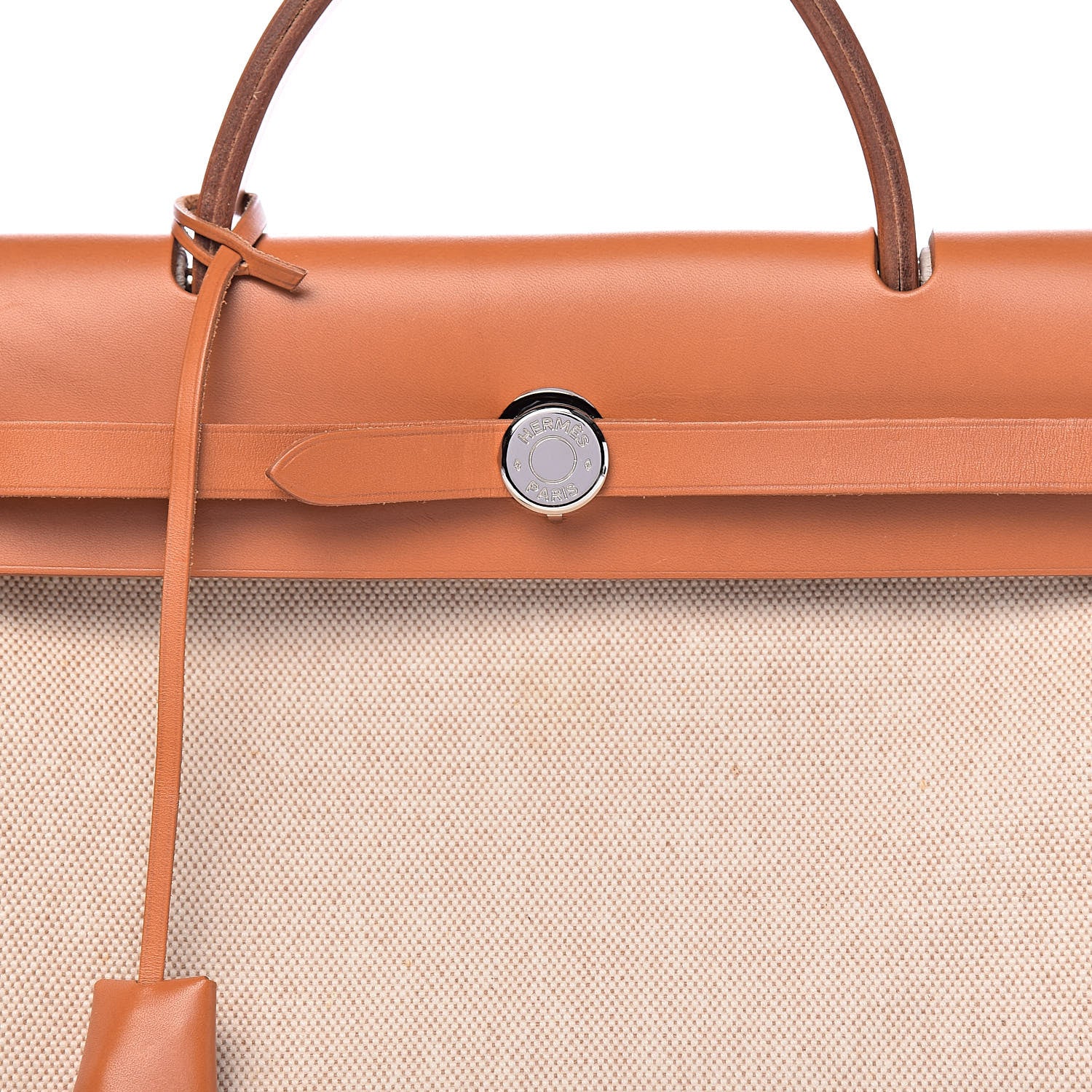Hermes Toile Vache Calfskin Herbag 30 PM Natural 11 of 11