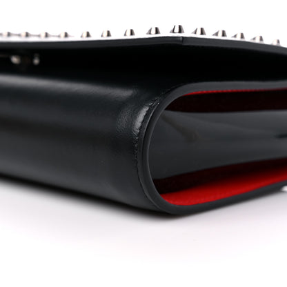 Christian Louboutin Calfskin Patent Spikes Paloma Clutch Black 9 of 9