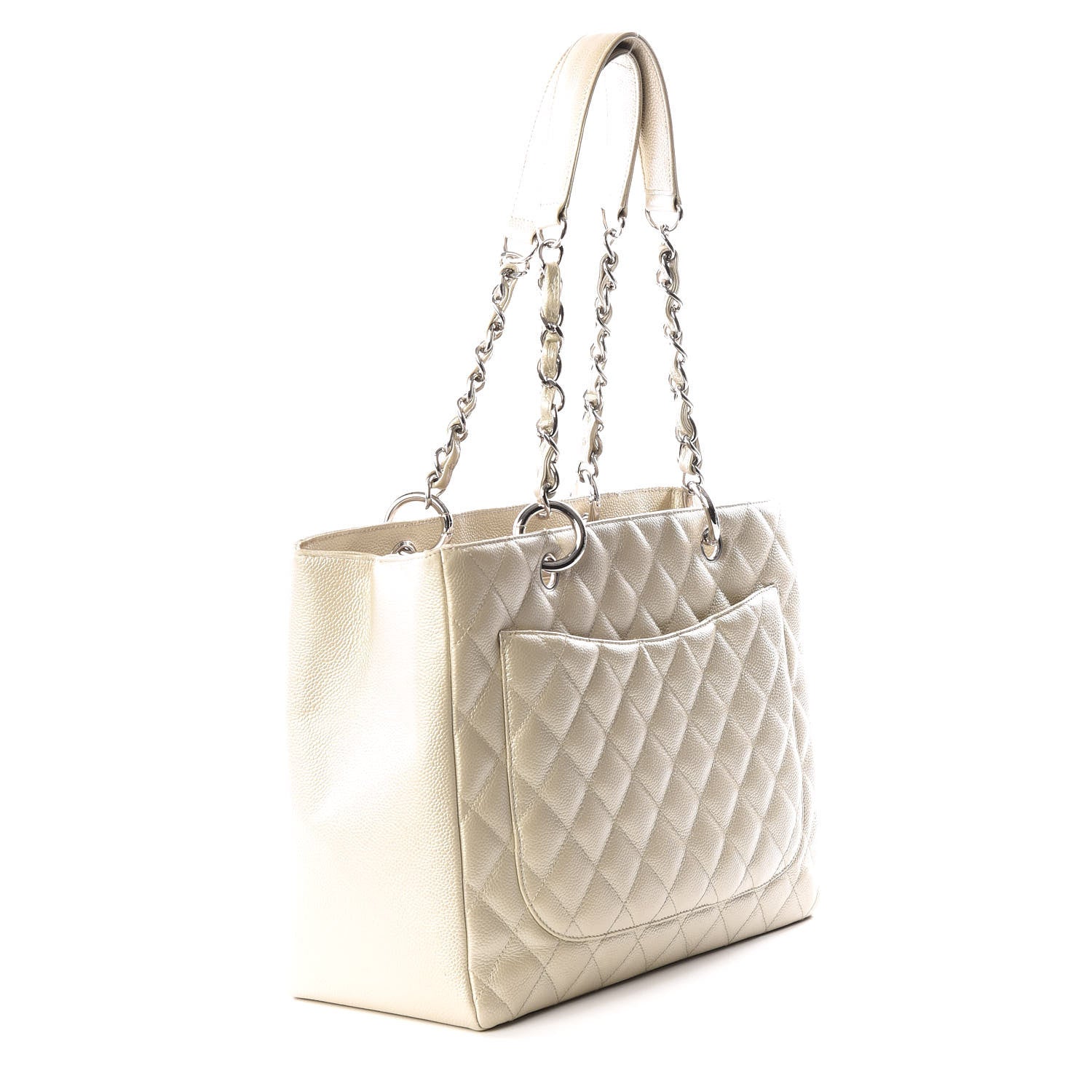 Chanel Caviar Quilted Grand Shopping Tote GST Pearl 2 of 12
