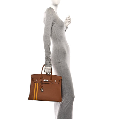 Hermes Togo Swift Officier Birkin 35 Gold Ambre 3 of 10