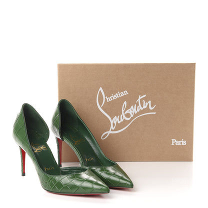 Christian Louboutin Crocodile Embossed Calfskin Iriza 100 Pumps 36.5 Green 12 of 12