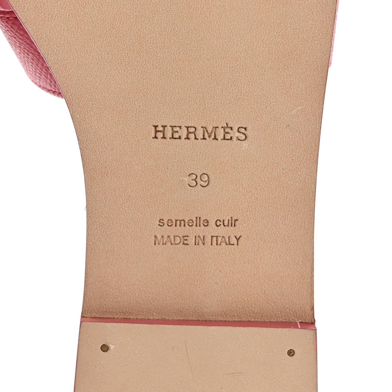 Hermes Epsom Oran Sandals 39 Rose De Venise 7 of 10