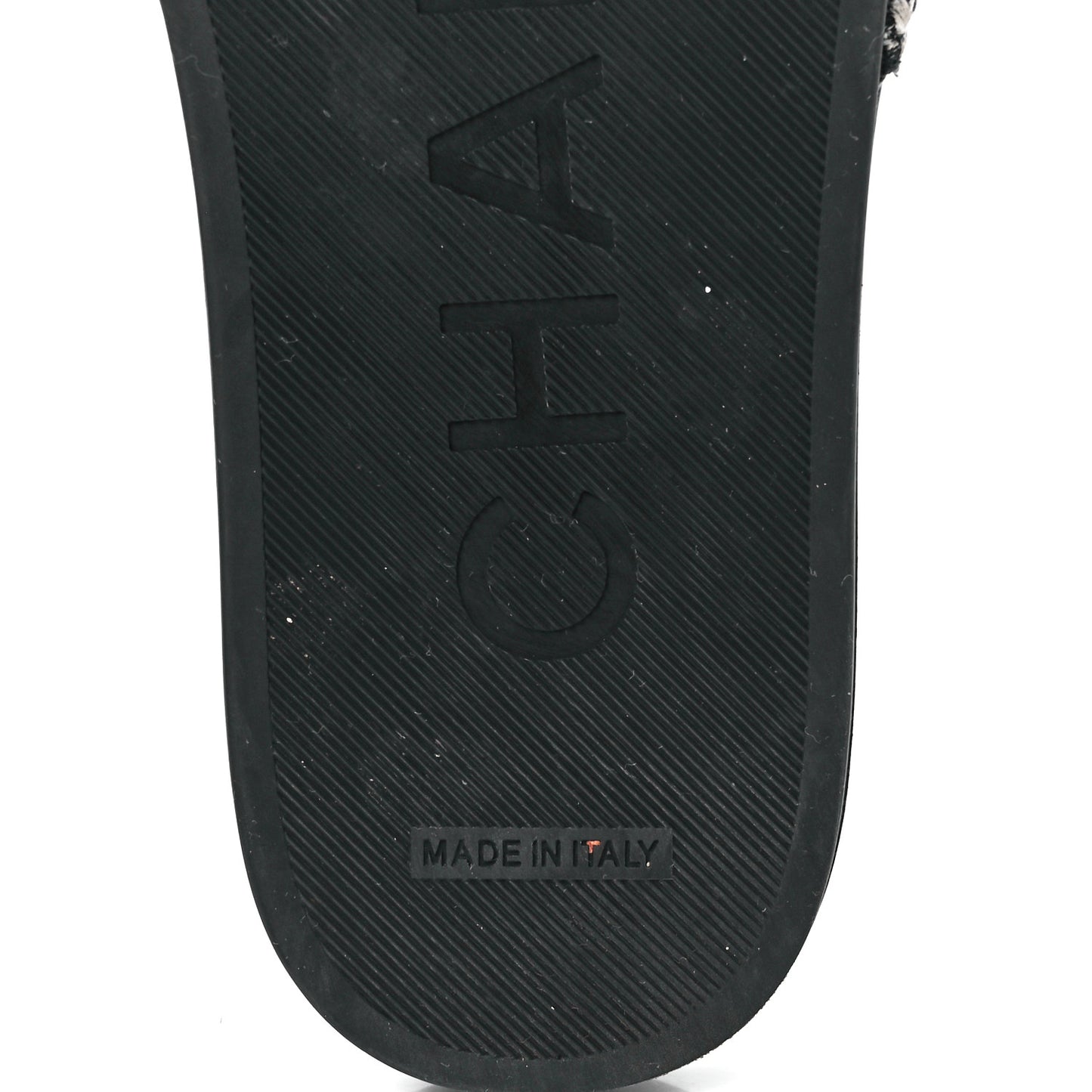 Tweed Lambskin Chain Flat Sandals 37 Black Multicolor