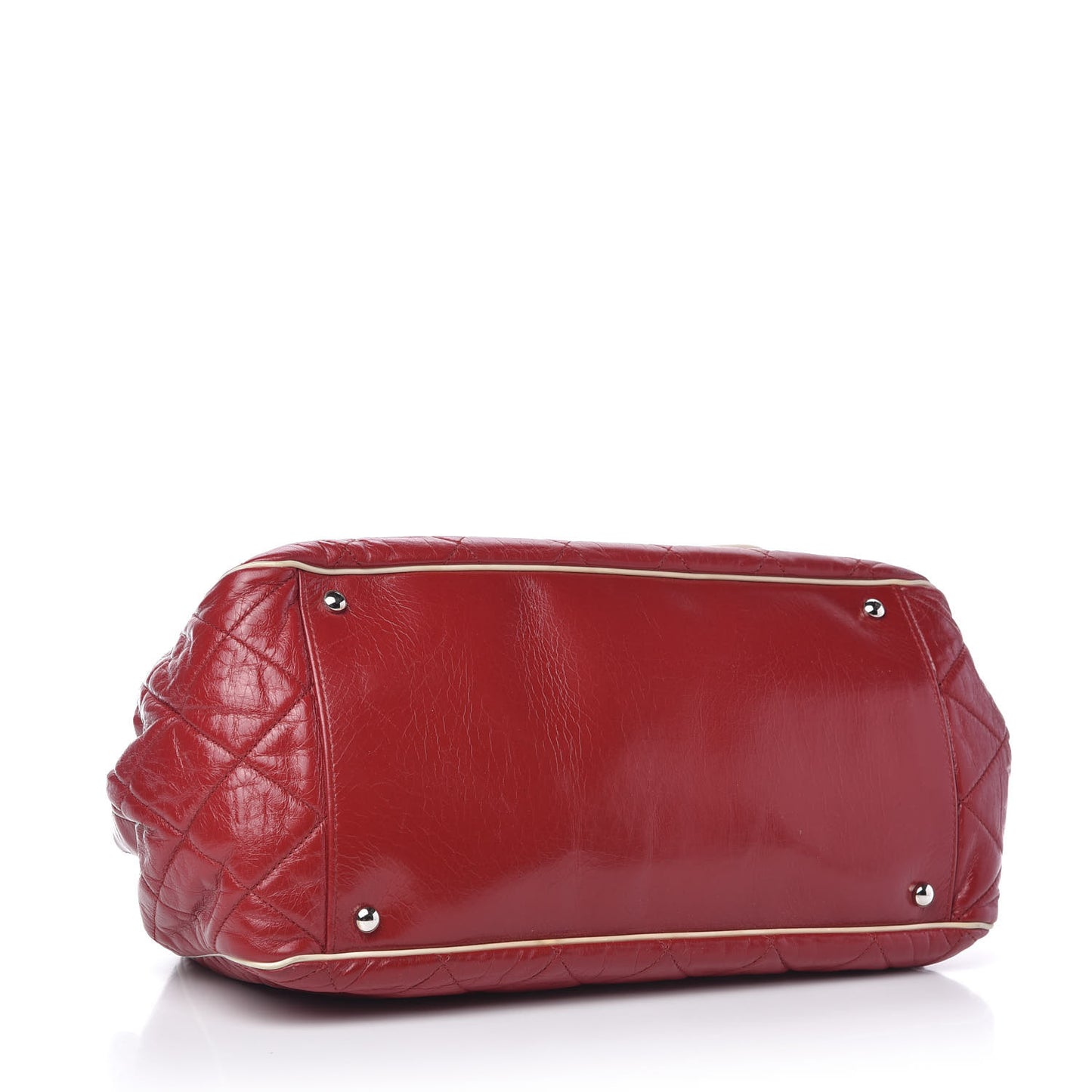 Lambskin Quilted Accordion Mademoiselle Flap Red