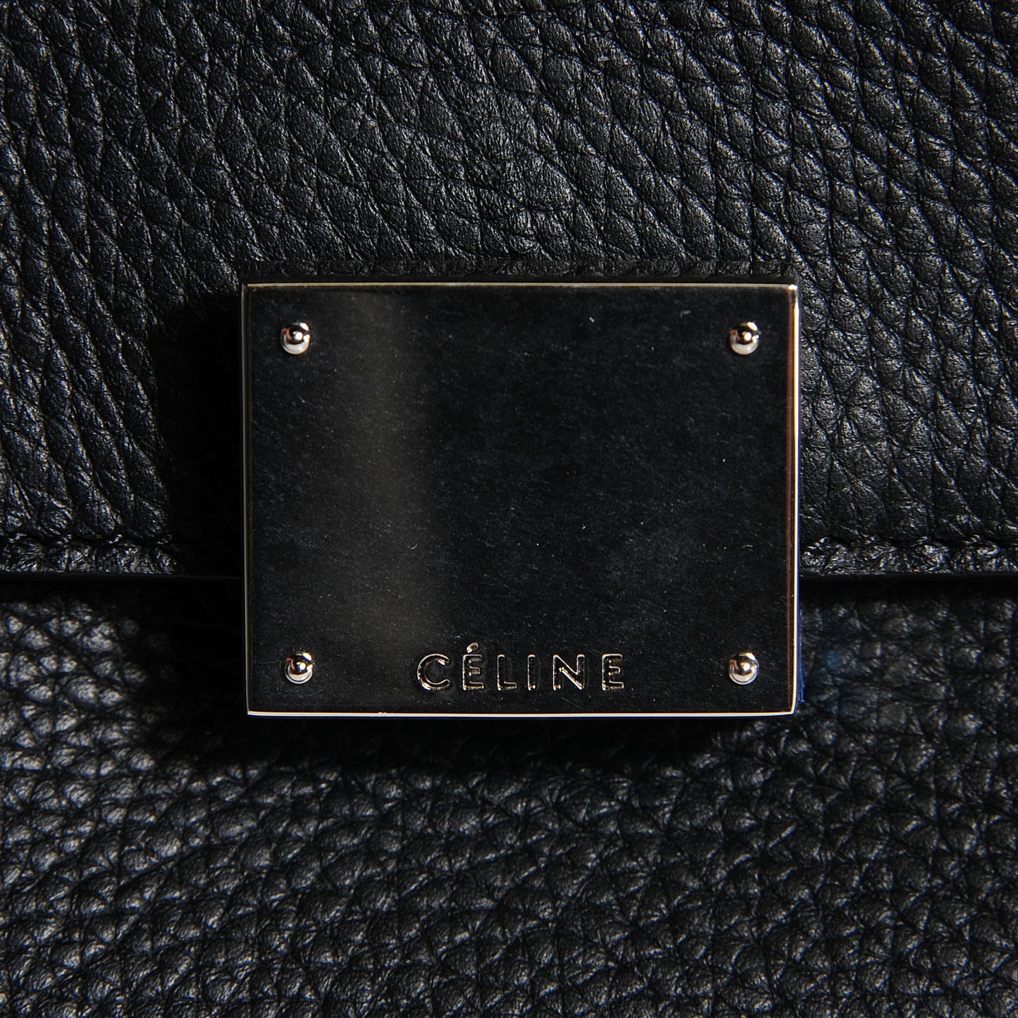 Drummed Calfskin Suede Small Trapeze Black