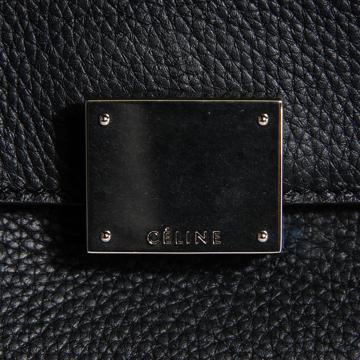 Celine Drummed Calfskin Suede Small Trapeze Black 6 of 8