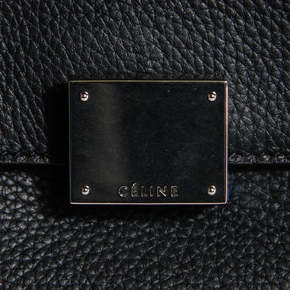 Celine Drummed Calfskin Suede Small Trapeze Black 6 of 8