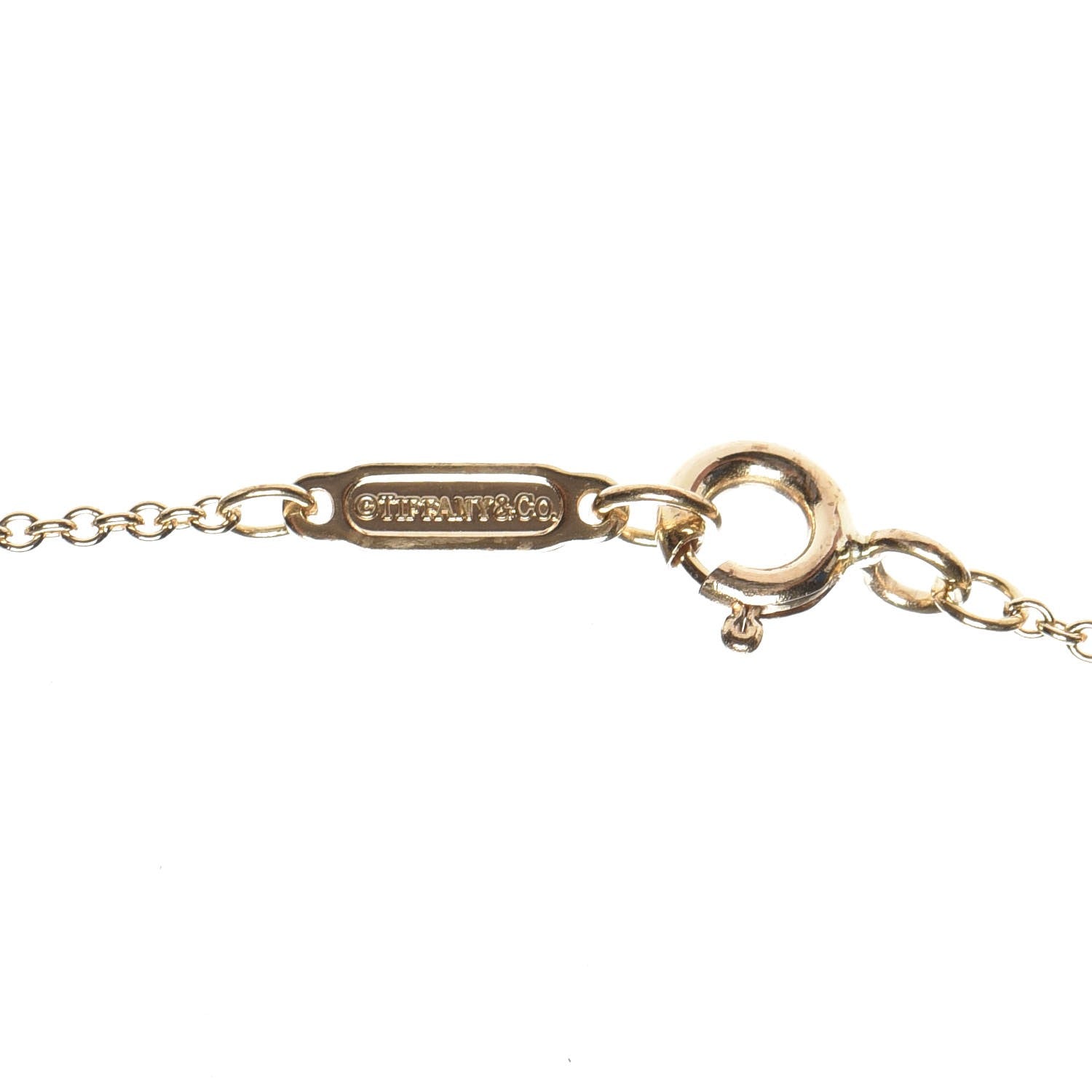 Tiffany 18K Yellow Gold Mini Heart Key Pendant Necklace 6 of 9