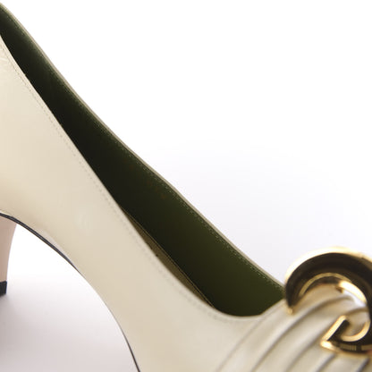 Gucci Malaga Kid Half Moon GG Square Toe Pumps 38.5 Vintage White 8 of 10