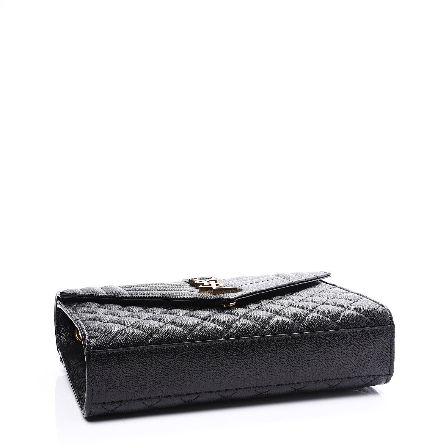 Saint Laurent Grain De Poudre Textured Mixed Matelasse Triquilt Medium Monogram Satchel Black 3 of 10