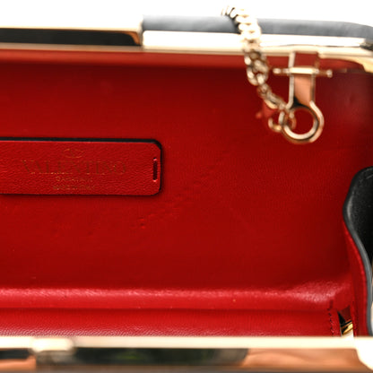Valentino Garavani Calfskin VLTN Minaudiere Chain Clutch Black 11 of 11