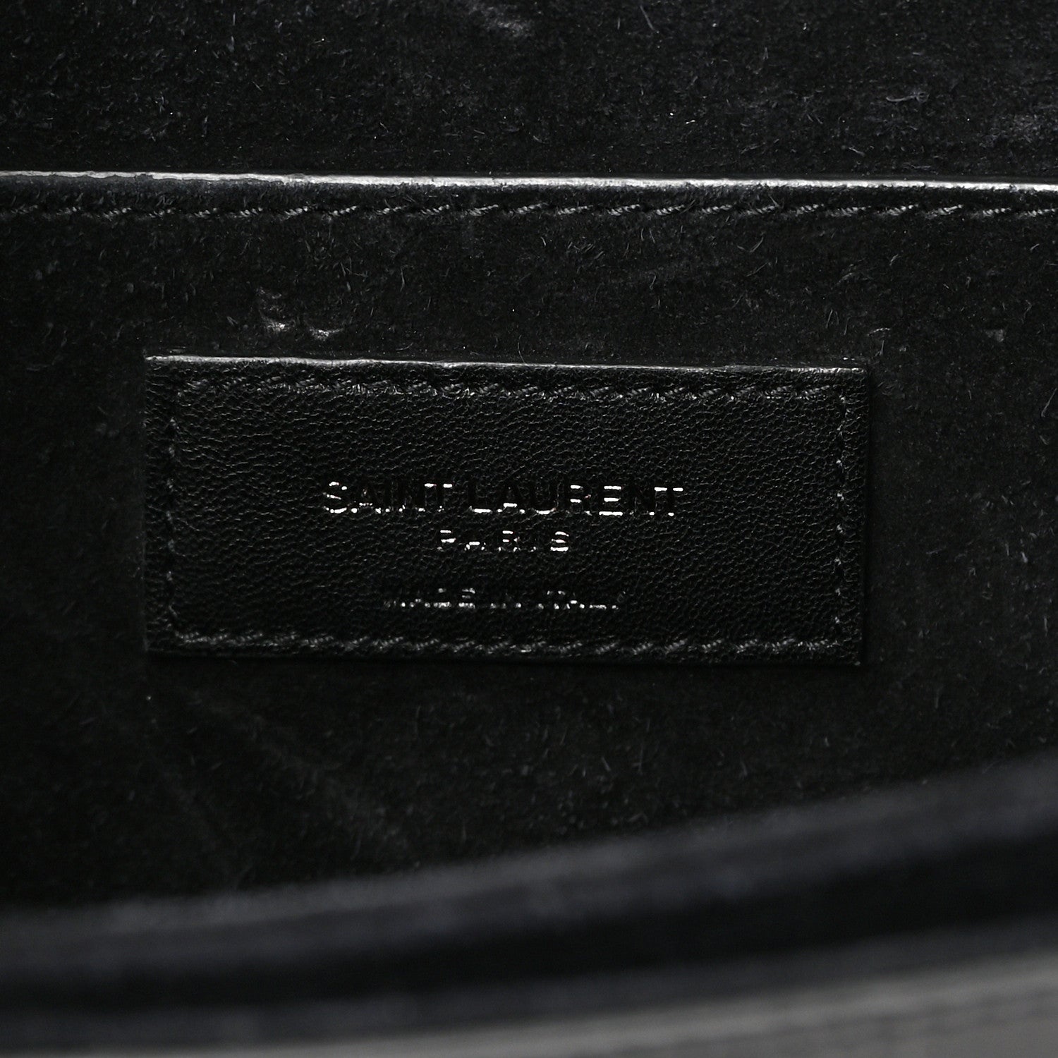 Saint Laurent Calfskin Crocodile Embossed Medium Bellechasse Satchel Black 6 of 14