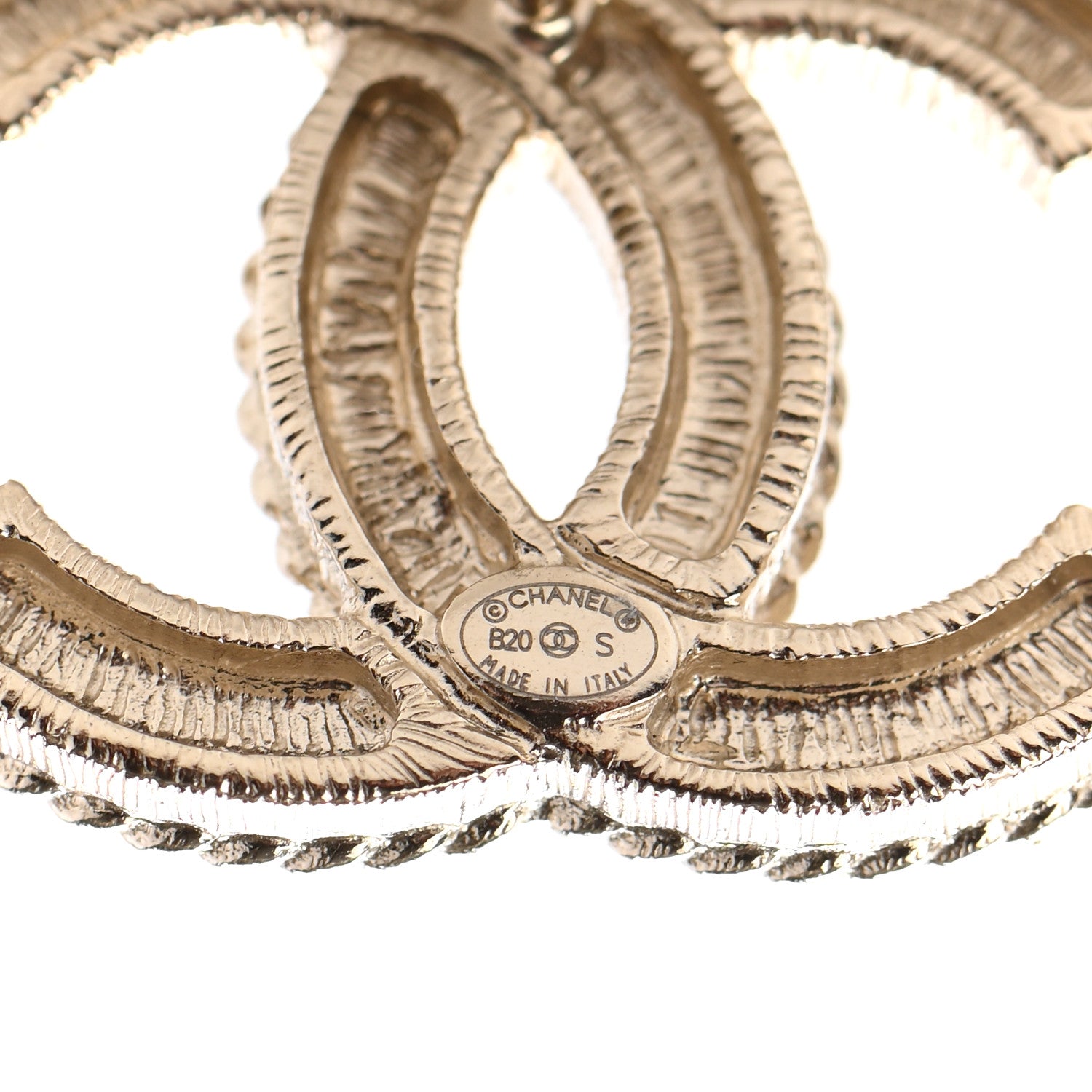 Chanel Pearl Crystal April In Paris CC Earrings Light Gold 4 of 4