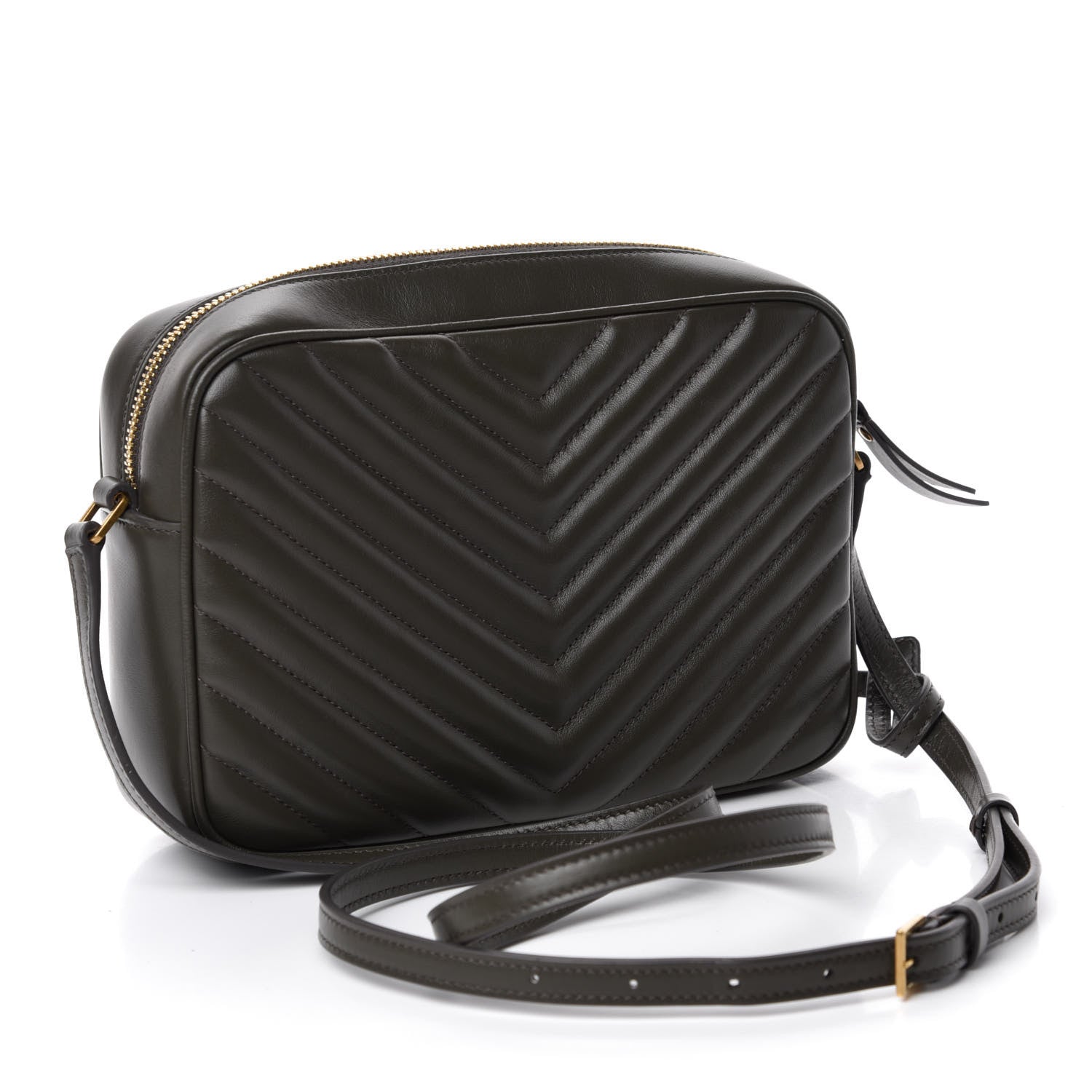 Saint Laurent Calfskin Matelasse Monogram Lou Camera Bag Green 3 of 11