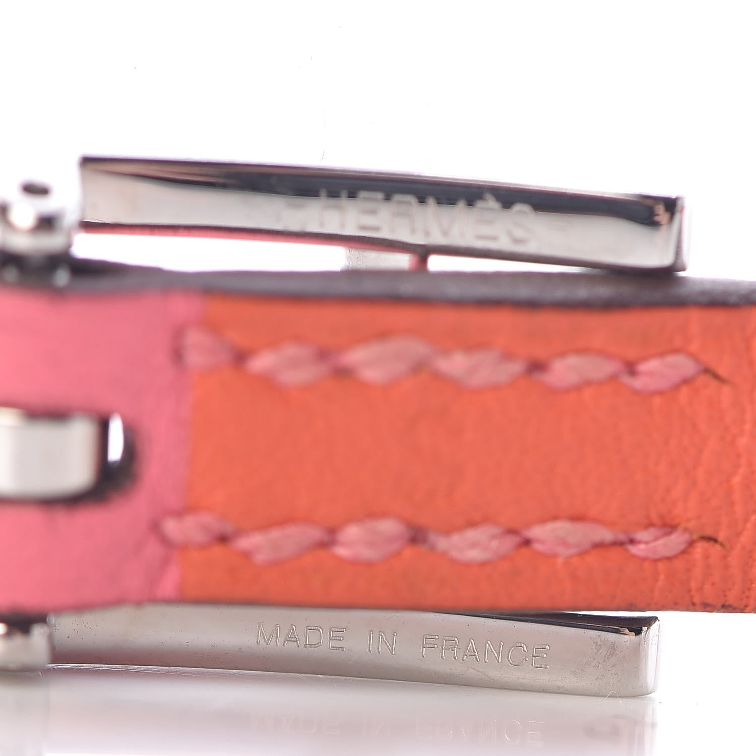 Hermes Swift Behapi Double Tour Reversible Bracelet S Rose Azalee Orange Poppy 6 of 7
