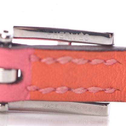Hermes Swift Behapi Double Tour Reversible Bracelet S Rose Azalee Orange Poppy 6 of 7
