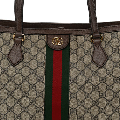 Gucci GG Supreme Monogram Medium Ophidia Shopping Tote Brown 8 of 10