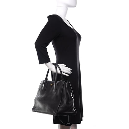 Prada Vitello Daino Tote Black 2 of 15