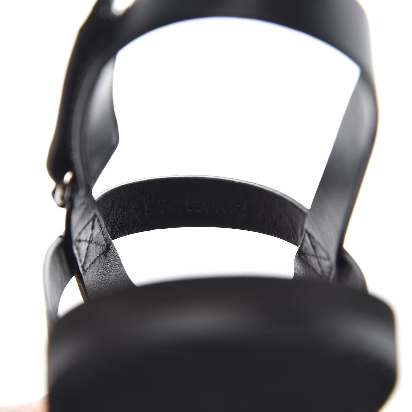 Calfskin Rubber Tahiti Sandals 39 Black
