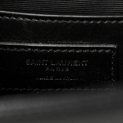 Saint Laurent Grain De Poudre Medium Classic Monogram Monochrome Kate Satchel Black 6 of 9