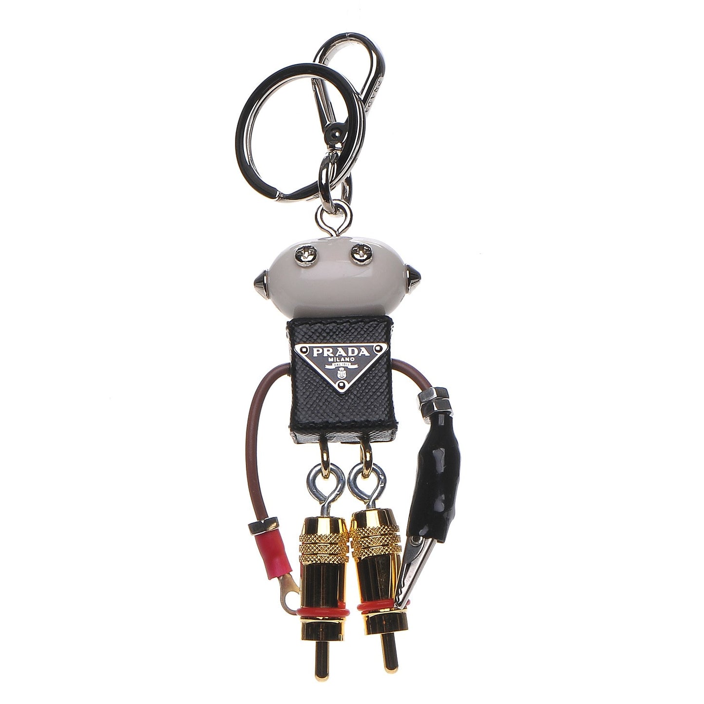 Saffiano Edward Robot Trick Keychain