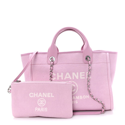 Chanel Mixed Fibers Small Deauville Tote Dark Pink 2 of 10