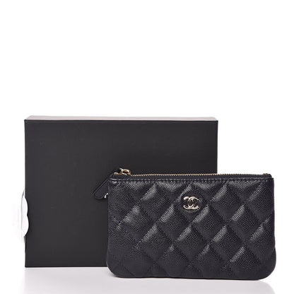 Chanel Caviar Quilted Small Cosmetic Case Blue 8 of 8