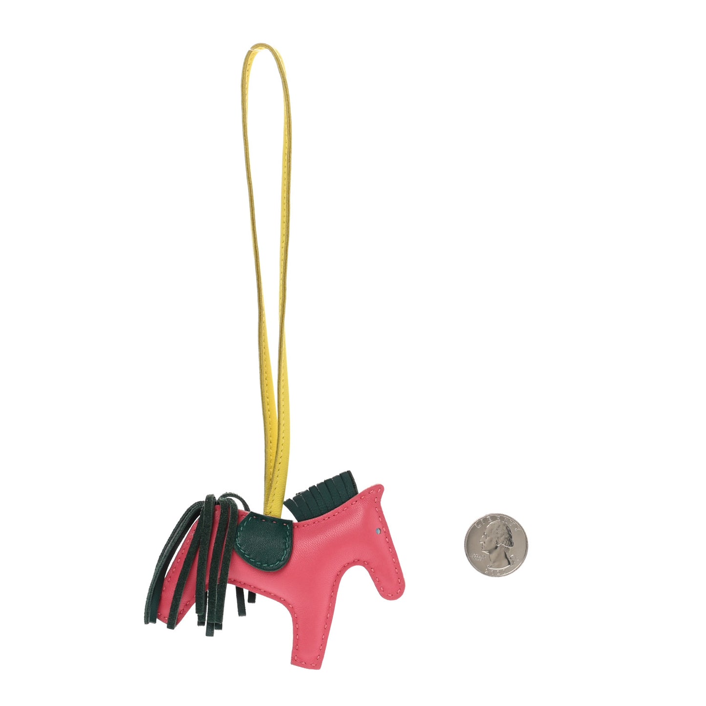 Milo Lambskin Grigri Rodeo Horse Bag Charm PM Rose Azalee Malachite Lime