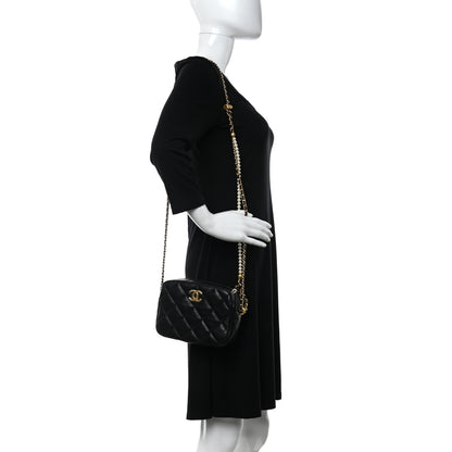 Chanel Lambskin Quilted Mini My Perfect Camera Case Black 2 of 14
