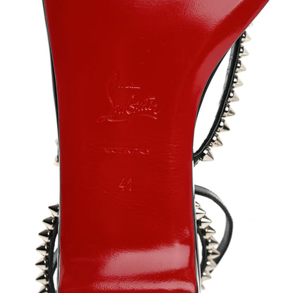 Christian Louboutin Patent Calfskin Spike So Me Tonguetta Flat Sandals 41 Black 8 of 11