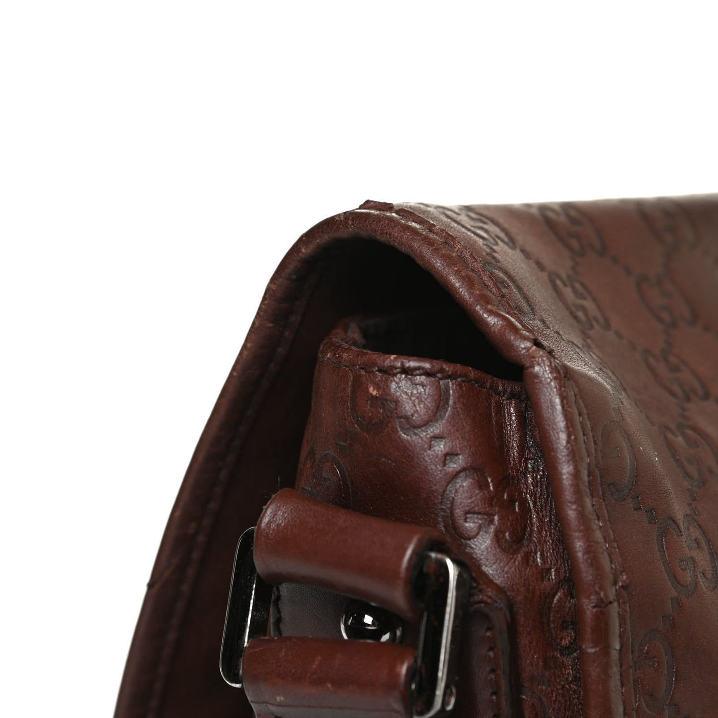 Guccissima Flap Messenger Bag Dark Brown
