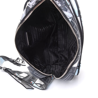Prada X JAMES JEAN Calfskin Comic Print Messenger Bag Black 8 of 11