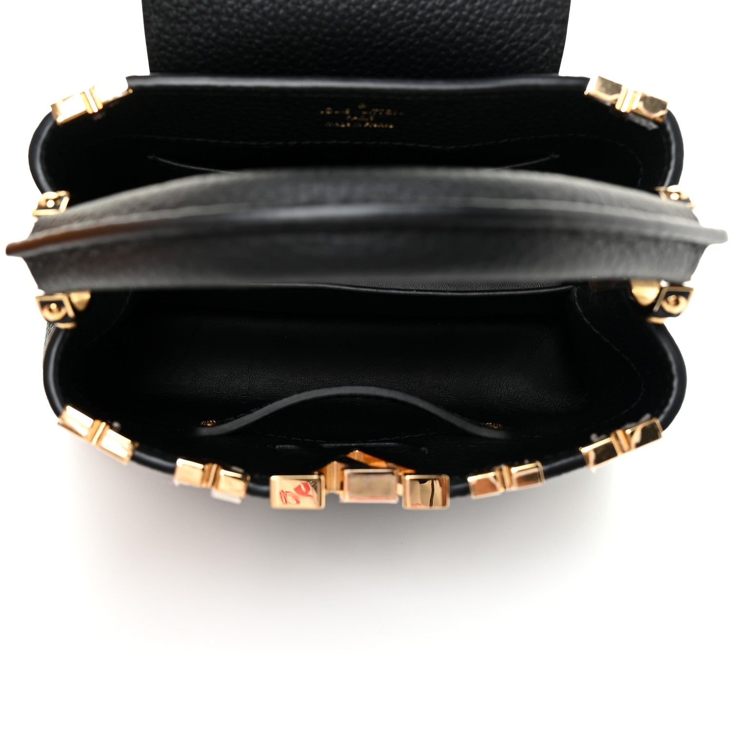 Louis Vuitton Taurillon Embellished Flower Crown Capucines Mini Black 6 of 13